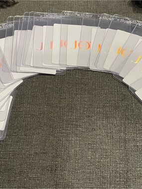 Choice of 2 Dior White Cards with Metallic Logo & Face in Clear Sleeves